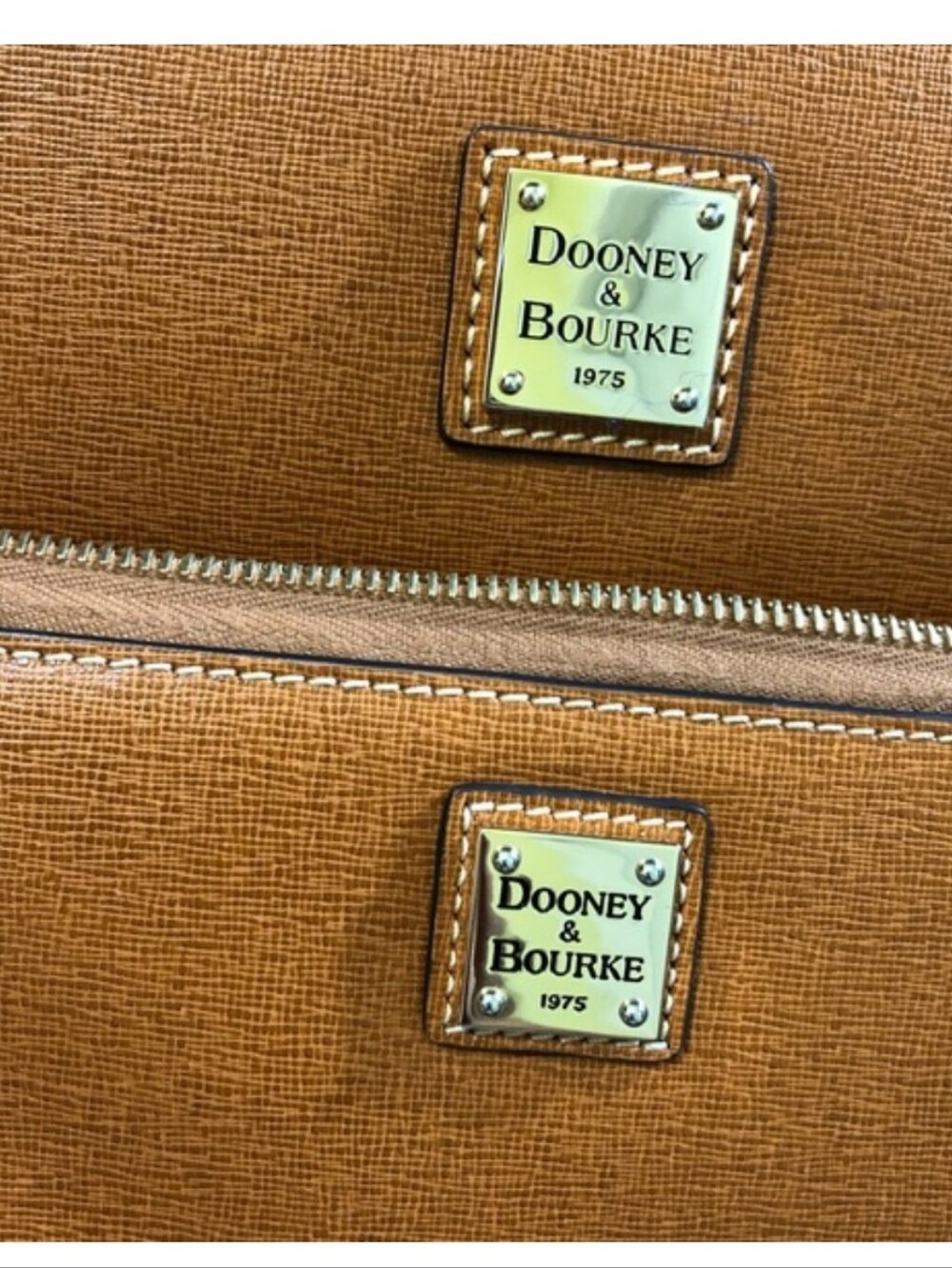 Dooney & Bourke Saffiano Natural Tan Large Leather Tote with Wristlet - Picture 8 of 8